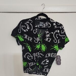 Spirit Black and Green Graphic Blouse